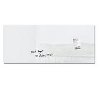 SIGEL GL241 Lavagna magnetica in vetro / lavagna bianca premium, superficie lucida, 130 x 55 cm, montaggio facile, bianco, Artverum