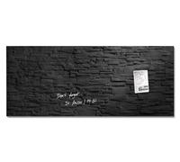 SIGEL GL249 Lavagna magnetica in vetro premium, superficie lucida, 130 x 55 cm, montaggio facile, nero, Artverum