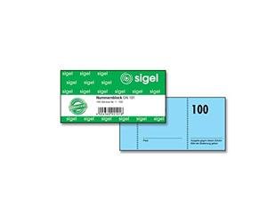 Sigel GN101 Blocco Numerato 100 Pezzi (Numerazione Consecutiva da 1 a 100, 10,5 x 5 cm) 1 Blocco Realizzato con Carta Sostenibile