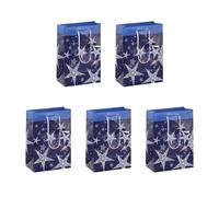 SIGEL GT026 Christmas Gift Bag "Shining Stars", small, 17 x 23 x 9 cm, 5 Pieces