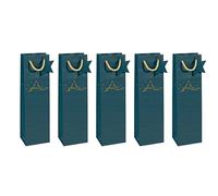 SIGEL GT036 Borsa da regalo Bottle, blu petrolio, 10 x 35 cm