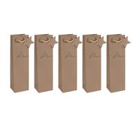 SIGEL GT039 Gift bag bottle, brown, 10 x 35 cm for Bottles brown/black