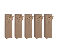 SIGEL GT042 Borsa da regalo Bottle, marrone, 10 x 35 cm