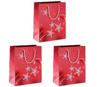 SIGEL GT107 Premium Borsa Regalo natalizia grande, Wave, 26 x 33 x12,5 cm, carta, 3 pz