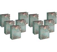 SIGEL GT113 - Set di 10 sacchetti regalo di carta, 26 x 33 cm, blu, rame, colore: Blu