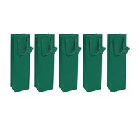 SIGEL GT502 Gift Bags, for Bottles, 35 x 10 cm, Matte, Dark Green, 5 pcs for bot