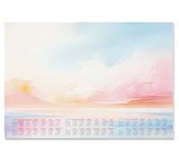 SIGEL H7313 Sottomano in carta, calendari su 3 anni e pianificatore settimanale, design magic sunset, A2 (59,5 x 41 cm), blu chiaro/rosa/giallo soleggiato/arancione, 30 fogli