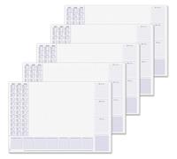 SIGEL H7355/5 Set di 5 Sottomani in carta, calendari su 3 anni e pianificatori settimanali, design lilla, A2 (59,5 x 41 cm), blu e bianco, 5 x 30 fogli