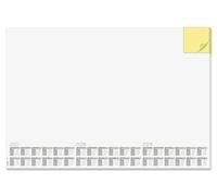 SIGEL H7490 Sottomano in carta, calendari su 3 anni e settimanale, design memo, bianco con blocco note giallo integrato, A2 (59,5 x 41 cm), bianco e giallo, 30 fogli