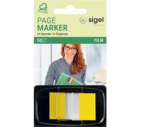 SIGEL HN490 Segnapagina adesivi, Z-Marker, nel dispenser, giallo, 43x25 mm, 50 fg