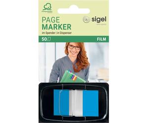 SIGEL HN492 Index Page Marker, Film, strip-size:25x43 mm, 50 strips, Blue 1 piec