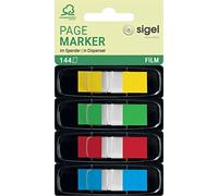 SIGEL HN495 Segnapagina adesivi, Z-Marker, 4x mini nel dispenser, 43x12 mm, 144 fg