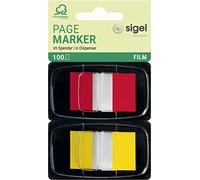 SIGEL HN496 Segnapagina adesivi, Z-Marker, 2x standard, 2 colori nel dispenser, 43x25 mm, 100 fg