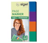 SIGEL HN671 Segnapagina adesivi, rimovibili, Trasparenti, 4 colori a blocchetto, 50x20 mm, 160 fg