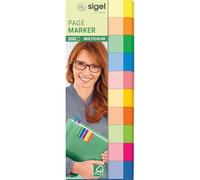 SIGEL HN682 Segnapagina adesivi, rimovibili, Multicolor, 10 colori a blocchetto, 50x15 mm, 500 fg