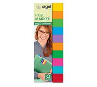 SIGEL HN684 Transparent Index Page Markers, 10 colours in a set, 500 strips 1 pi