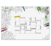 SIGEL HO580 Sottomano da scrivania di carta, con motivi da colorare, A2 (59,5 x 41 cm), 20 fg.