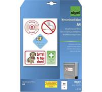 Sigel IF140 Pellicola autoadesiva DIN A4 Stampante a getto dinchiostro Bianco,
