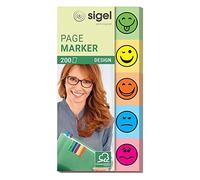 SIGEL HN502 Segnapagina adesivi, rimovibili Smile, 5 colori a blocchetto, 50x20 mm, 200 fg