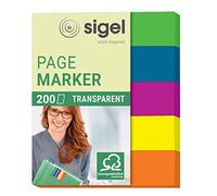 SIGEL HN615 Segnapagina adesivi, rimovibili, Film, mini, 5 colori a blocchetto, 50x12 mm, 200 fg
