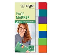 SIGEL HN677 Segnapagina adesivi, rimovibili, Trasparenti, mini, 7 colori a blocchetto, 50x12 mm, 280 fg