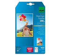 SIGEL IP719 InkJet Fotopapier 10x15 cm, 60 + 12 Blatt gratis, hochglänzend, weiß