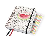 SIGEL J3601 Jolie Agenda spiralata 2023, Watermelon Summer, 16,8 x 21,5 cm, hardcover, 240 pagine, bianco, rosso