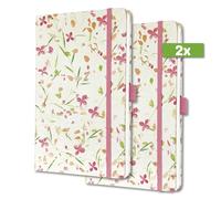 SIGEL J4307 Jolie Agenda settimanale 2024, Bloom Pink, 13,5 x 20,3 cm, copertina rigida, 174 pagine, bianco, rosa, 2 pezzi