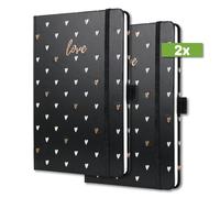 SIGEL J4335 Jolie Agenda settimanale 2024, Dark Love, 13,5 x 20,3 cm, copertina rigida, 174 pagine, nero, 2 pezzi