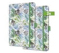 SIGEL J4355 Jolie Agenda settimanale 2024, Green Jungle Fever, 13,5 x 20,3 cm, copertina rigida, 174 pagine, verde, azzurro, 2 pezzi