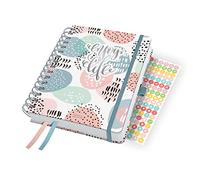 SIGEL J4602 Jolie Agenda spiralata 2024, Rose Inspiration, 16,8 x 21,5 cm, copertina rigida, 240 pagine, rosa, verde menta, grigio