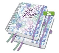 SIGEL J4604 Jolie Agenda spiralata 2024, Underwater Miracles, 16,8 x 21,5 cm, copertina rigida, 240 pagine, viola, verde, blu, 2 pezzi