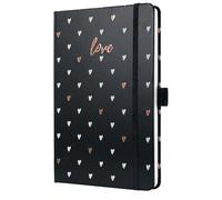 SIGEL J5335 Jolie Agenda settimanale 2025, motivo Dark Love, 13,5 x 20,3 cm, copertina rigida, 174 pagine, nero