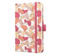 SIGEL J5358 Jolie Agenda settimanale 2025, motivo Spring Linear Leaves, 9,5 x 15 cm, copertina rigida, 174 pagine, rosa, beige, bianco
