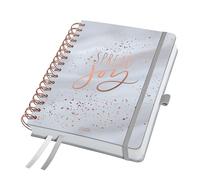SIGEL J5605 Jolie Agenda spiralata 2025, Glittery Joy, 120 g/m², 16,8 x 21,5 cm, copertina rigida, 240 pagine, grigio