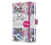 SIGEL J6354 Agenda settimanale Jolie 2026-1 anno - circa A6 - Violet Jungle Fever - 2 pagine = 1 settimana - copertina rigida - 80 g/m² - viola/bacca/blu - 174 p. - certificazione FSC