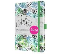 SIGEL J6355 Agenda settimanale Jolie 2026-1 anno - circa A5 - Green Jungle Fever - 2 pagine = 1 settimana - copertina rigida - 80 g/m² - verde/azzurro - 174 p. - certificazione FSC