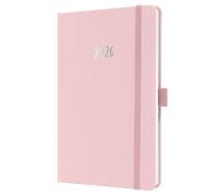 SIGEL J6405 Agenda settimanale Jolie 2026-1 anno - circa A5 - Soft Rose - 2 pagine = 1 settimana - copertina rigida - 80 g/m² - rosa chiaro - 174 p. - certificazione FSC
