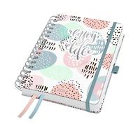 SIGEL J6602 Agenda spiralata Jolie 2026-1 anno - circa A5 - Rose Inspiration - 2 pagine = 1 settimana - copertina rigida - 120 g/m² - rosa/grigio/menta - 240 p. - certificazione FSC