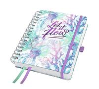 SIGEL J6604 Agenda spiralata Jolie 2026-1 anno - circa A5 - Underwater Miracles - 2 pagine = 1 settimana - copertina rigida - 120 g/m² - viola/verde/blu - 240 p. - certificazione FSC