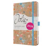 SIGEL J6807 Agenda settimanale Jolie 2026-1 anno - circa A5 - Blue Floral Serenity - 2 pagine = 1 settimana - copertina rigida - 80 g/m² - marrone/blu/rosso/arancione - 174 p. - certificazione FSC