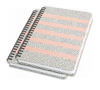 SIGEL JN600 Blocco spiralato Jolie, copertina rigida, 120 pagine a punti, circa A5, motivo puntini, bianco/nero/rosa, 2 pezzi