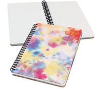 SIGEL JN608 Jolie Taccuino spiralato, Batik Holi, lineatura dot (quadretti tratteggiati), 100 g/m², 16,2 x 21,5 cm, hardcover, 120 pagine, giallo, arancione, rosa, blu