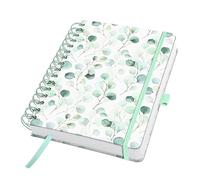 Sigel JN656 Taccuino spiralato Jolie - Eucalyptus Day - circa A5 - senza lineatura - copertina rigida - verde chiaro/verde menta/bianco - 240 p. - 120 g/m² - certificazione FSC