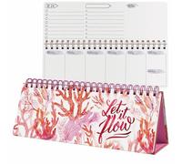 SIGEL JP104 Jolie Agenda settimanale senza data, Underwater Miracles, 100 g/m², 30 x 11,4 cm, copertina rigida, 124 pagine, corallo, viola, rosa