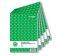 Sigel KA518 - Registro di cassa prestampato, formato A5, 50 fogli, 5 pezzi