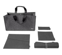 SIGEL Kit Base Bag Accessori 50 x 28 cm | BAB02, L, grigio scuro, borsa Desk Sharing, custodia laptop, pochette, sottomano, RPET riciclato