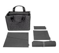 SIGEL Kit Starter Bag Accessori 36 x 28 cm | BAB10, M, grigio scuro, borsa Desk Sharing, custodia laptop, pochette, sottomano, RPET riciclato