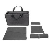 SIGEL Kit Starter Bag Accessori 50 x 28 cm | BAB11, L, grigio scuro, borsa Desk Sharing, custodia laptop, pochette, sottomano, RPET riciclato