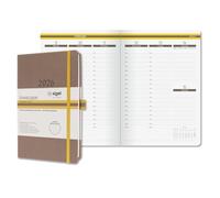 SIGEL L2605 Agenda settimanale Linescape 2026-53 settimane - circa A5 - marrone/giallo - 2 pagine = 1 settimana - copertina rigida - 80 g/m² - 176 p. - certificazione FSC